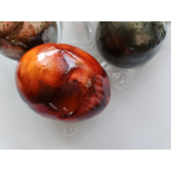 6 Handmade Enameled Eggs in Plastic Carton B49 - Picture 6 of 7